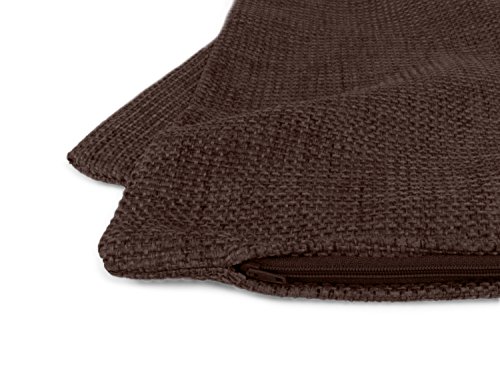 Kissenhülle in Struktur-Optik – erhältlich in 23 modernen Farben und 3 verschiedenen Größen, 50 x 50 cm, schokobraun - 5