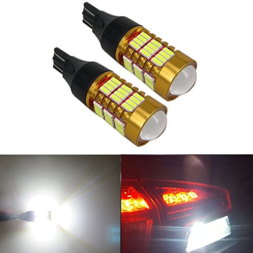 WLJH 2 Pcs T15-58SMD-4014 1000LM LED Canbus Error Free T15 921 912 W16W 58 Auto LED Bulbs For Backup Reverse Lights