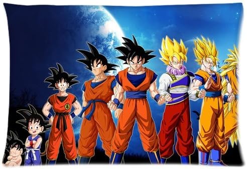 Morimo Anime Dragon Ball Z Goku Custom Zippered Rectangle Pillow Case Pillowcases Throw Cover Size:16"x 24" (Two Sides)