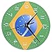 Produktbild BakeLIN Wanduhr Ohne Tickgeräusche World Cup Thema Nationalflaggen Modern Design Wanduhren Wandtattoo Kreative Dekoration Uhr (20 cm x 20 cm) (20 cm x 20 cm, D)