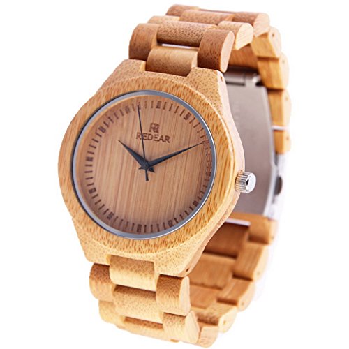 ACMEDE Damen Holzuhr Armbanduhr Analog Quarz Uhr Damenuhr aus Bambus
