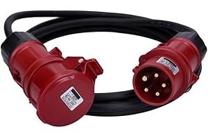 Voxura CEE-Kabel Verlängerungskabel Starkstromkabel 5-polig 400V H07RN-F 5G 1,5 16/5 16A IP44 Starkstrom 5m