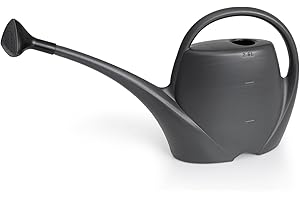 PLASTKON Gießkanne klein mit Brause für den Zimmerpflanzen 2,5 L - Blumengießkanne aus Hochwertigem Kunststoff - Giesskanne für Innen- und Außenbereich - Ideal für Zimmerpflanzen, Anthrazit