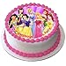 Produktbild Disney Princesses Tortenaufsatz aus Zuckerguss, rund, 19 cm, essbar, bedruckt mit Ihrem Wunsch-Gruß