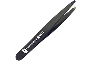 Tweezer Guru - Pinzas de pelo para hombre y mujer de acero inoxidable profesional para pelo encarnado, puntadas negras, garrapatas y vello facial