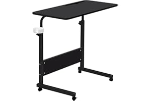GRANDMA SHARK 80 × 40 cm Laptop Table for Sofa or Bed, Laptop Desk, Standing Height Adjustable Computer Desk, Portable Side Table, Bed Table, Sofa Table (Black)