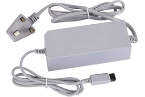 Asixx Power Supply for Wii, Power Supply Adapter Cable for Nintendo Wii 110-240V, Over-current, Over-voltage, Short-circuit, Over-temperature and Over-power Protection(UK)