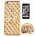 Produktbild ISENPENK Apple iphone 6 plus/6s plus Hülle Silikon,Ultra Slim Soft TPU Silikon Transparent Diamantgitter Crystal Schutzhülle,3D Bling Glitzer Strass Durchsichtig Weichem Silicone Handy Hülle,Muster Glänzend Stoßdämpfend Thin Crystal Case Tasche Etui Bumper mit Rotation Diamant Ring Ständer Standfunktion Wasserdicht Fallschutz für iphone 6 plus/6s plus 5.5Zoll-[bogen golden] + Panzerglas Folie/ Display foile/ display schutzfolie