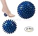 Price comparison product image Pack of 2 - Spiky Massage Balls Stress Reflexology - 2.9-3.7inch - Trigger Point Massage - Myofasical Ball, Exercise Ball, Lacrosse Ball, for Reflexology Muscle Back Plantar Fasciitis Tissue Trigger Point Therapy Eco- Friendly PVC (blue)