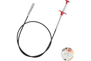 EDKSEGJCSOUS 160cm Flexible Grabber Pickup Tool, Pipe Dredging Tools Claw Pick Up, Snake Drain Unblocker Hair Clog Remover Sewer Cleaning Hook Unclog Pick-up Set Sink Unclogger Hair Cleaner for Drain Toilet Sink