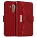 Produktbild IDOOLS Handy Hülle, Hülle für Mate 10 Pro, Leder Schutzhülle mit Kartensteckplatz, Magnetisch Flip Brieftasche, Handyständer Funktion - Rot