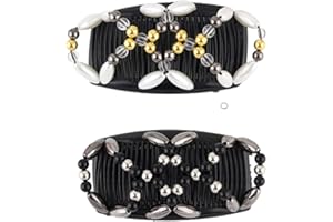 USTNIR Magic Hair Comb, 2Pcs Doppio Pettine Fermacapelli signore clip, Fermacapelli da Donna Magico Elastico, Stretchy Capelli Gioielli per Donne per Diversi Stili di Capelli