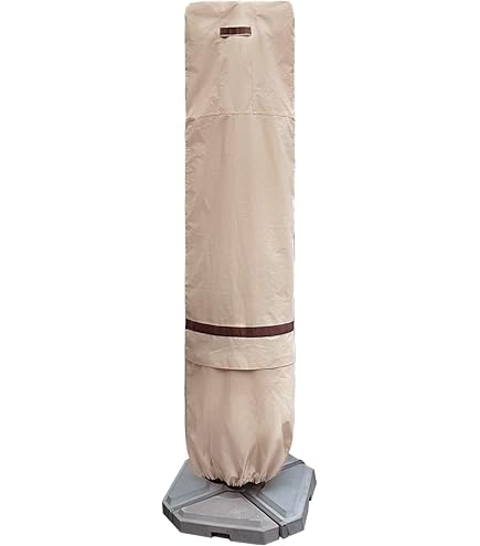 Rachmi 600D Cantilever Umbrella Cover – Fits 14-16 Ft Offset Umbrellas, UV & Waterproof, Zipper & Pole Included, Khaki-Green 4 thumbnail image