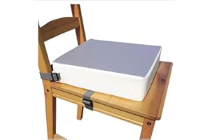 Chickwin Cuscino Rialzo da Sedia per Bambini, Smontabile Regolabile Cuscino Alzasedia per Seggioloni Cuscino Seduta per Sedia da Giardino - Comodo e Facile da Pulire (32.5x32.5x8cm,Grigio Chiaro)