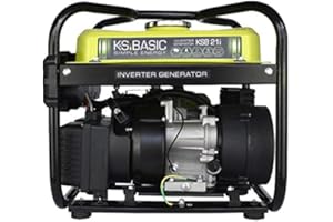K&S BASIC Groupe électrogène inverter KSB 21i d'une puissance maximale de 2000 W, conversion double du courant, moteur EURO V, 2x16A (230V), mode économie de carburant. Classe de protection IP23M.