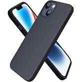 Apple iPhone 14 Kılıf 6.1 ile Uyumlu, Uruchi İnce Sıvı Silikon 3 Katmanlı Tam Kaplamalı Yumuşak Jel Kau&ccedil;uk Kılıf Kapak, Siyah