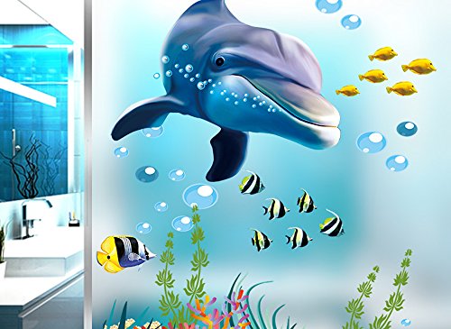 Grandora W5293 Wandtattoo Unterwasserwelt Delfin Fische Wanne Fliesen - 5