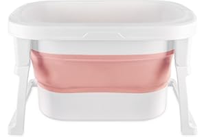 HUOLE Bañera plegable 3 en 1 para niños pequeños y niños,bañera ergonómica para bebés- bañera plegable para bebés, bañera infantil - bañera para bebés y recién nacidos-72 * 51 * 42cm. Rosa