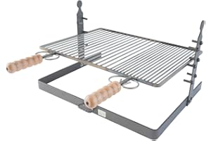 CRUCCOLINI - Parrilla con base de apoyo y altura ajustable, 50 x 37 cm