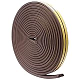 burlete goma para puerta Burletes Puertas- El paquete incluye 1 tira de rollo tipo D, tamaño aprox. 7/20 pulgadas x 6/25 pulgadas (9 x 6 mm), el juego para brechas oscila entre 5/32 pulgadas y 13/64 pulgadas (4 a 5 mm). Cada rollo de cinta se puede dividir en 2 sellos, un total de 39 pies / 12 metros por rollo.