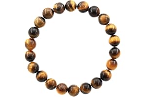 Ouubuuy Crystal Bracelet,8mm Natural Gemstone Bead Bracelet,Healing Crystal Bracelet for Women Men