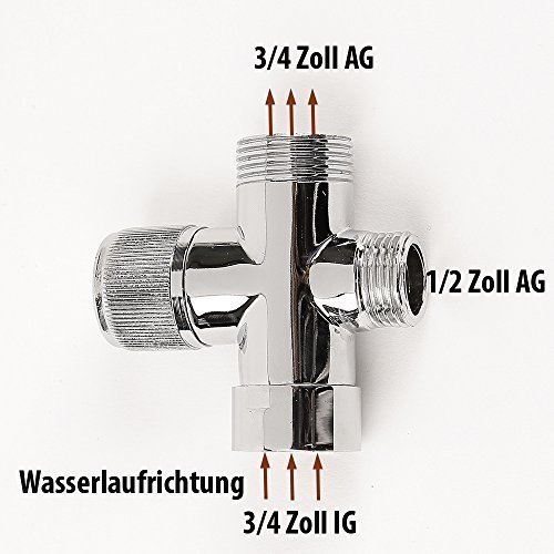 3-Wege Ventil Umstellventil Umsteller Umschalter 3/4 IG zu 3/4 AG (venti03)