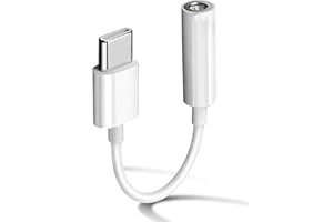 MOSON Adaptateur USB C vers prise casque 3,5 mm certifié Apple MFi pour iPhone 16/15/15 Pro/Pro Max/Plus, câble dongle auxiliaire Type C pour Samsung Galaxy S23/S23/S22/S21 Ultra, MacBook, Note (blanc)