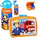 Produktbild alles-meine.de GmbH 2 TLG. Set _ Lunchbox / Brotdose & Trinkflasche -  Feuerwehrmann Sam  - incl. Name - mit extra Einsatz / herausnehmbaren Fach - BPA frei - Brotbüchse Küche ..