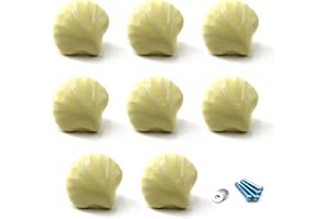 Flomore Jaune Poignées et Boutons de tiroir ceramique poignée de Meuble Porte Bouton pour la Chambre des Enfants Pack de 8 (Vient avec des vis)