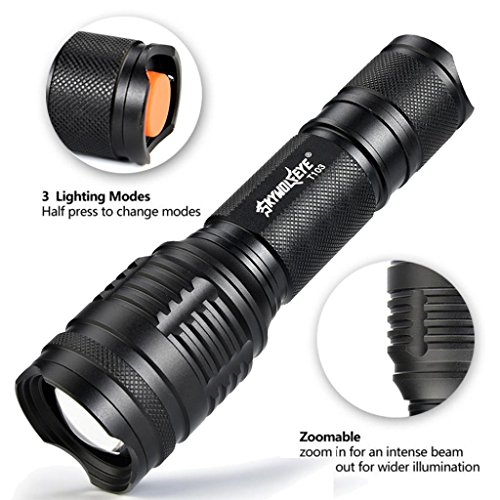 sunnymi LED Taschenlampe Lampe ✔ Taschenlampe Wiederaufladbarer Clip ✔ Nicht-thermische Strahlung ✔ Variabler Fokus Wasserdichte ✔ Für Den Haushalt Outdoor (B+ Batterie + Ladegerät, 23*130mm)