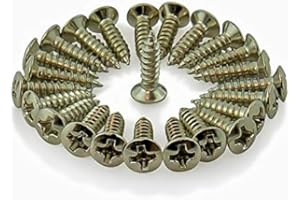 Northwest Guitars 12 Chrome Scratchplate Pickguard Screws for Stratocaster Telecaster Guitar Hardware