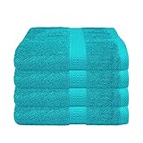 Lieferumfang: 4 Stück Handtücher 50x100 cm in Türkis