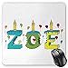 Produktbild BGLKCS Zoe Mauspads Mouse Pad, Colorful Festive Social Gathering Themed Girl Name Design with Birthday Candles Pattern, Standard Size Rectangle Non-Slip Rubber Mousepad, Multicolor