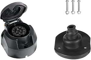 XUEYI Prise Remorque 13 Broches Femelle, avec Joint Arrière, Selon ISO 11446, 12V Prise Remorque 13 Broches Etanche, Prise pour Remorque 13 Poles Femelle, Prise 13 Broches pour Remorque Voiture