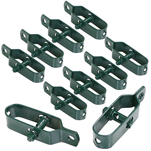 Yahee 10 X Drahtspanner 100mm grün verchromt Maschendraht Zaunzubehör Zaunspanner - 3