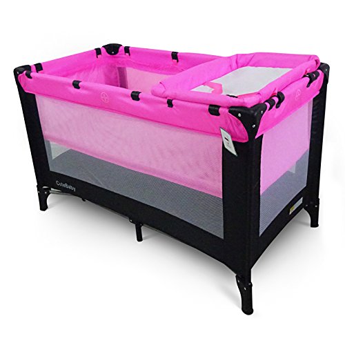 Cute Baby-Travel Cot- Playpen- Bassinet -changingmatt(Black/Pink) - (PB618/2)