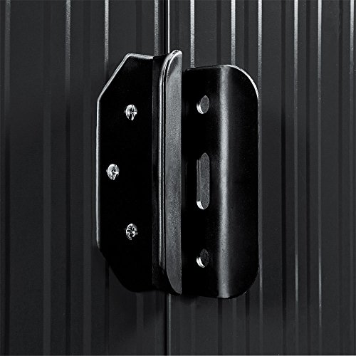 Gerätehaus Metall verzinkt 4,51m³ inkl. Schiebetüren und Fundament Geräteschuppen Anthrazit Gerätehaus Metallgerätehaus Farbauswahl - 5