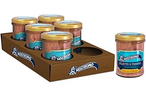 Nostromo - Filetti di tonno al naturale, 6 vasetti da 180gr. Qualità superiore, lavorati a mano, fonte di Omega 3