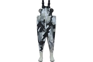 ‎CHNNAMZU Waders for Boys and Girls - Waders for Children, Waterproof Rain Trousers with Boots, Junior Braces, Mud Trousers, Rain Boots, Non-Slip Sole, Wellington Boots for Teenagers for 2-15 Years