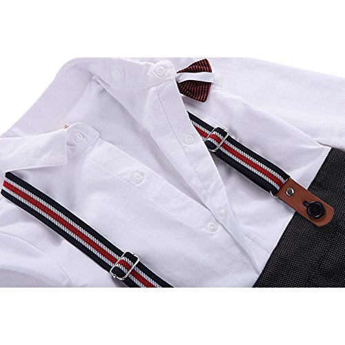 G-Kids Baby Jungen Strampler Smoking Gentleman Anzug Kleinkinder Sommer Kleidung Outfit Fliege Taufkleidung (Schwarz, 70/3-6 Monate) - 3