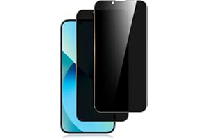 Yisica 2 Pièces Protection d'Écran Anti-Espion pour iPhone 13/13 Pro/14/16e avec Protection d'Objectif de Caméra, Film en Verre Trempé (Noir)