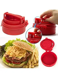 Dhruheer Burger Pizza Tikki Maker Mold and Patty Maker Meat Press Machine Kitchen Cookware Burger Mold Presses Mould Tools Patty Meat Pie Molds Grill BBQ, Red