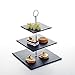 Produktbild Etagere, Malacasa, Serie Sweet.Time, 6/8/10 Zoll Schiefer Etagere Servierständer Dessert Ständer, Cupcake Display, 3-stöckig Gebäck Muffin Obst Servierständer Eckig für Party, Geburtstag, Hochzeit