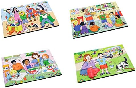 Junior Wooden Jigsaw Puzzles - Emotions Set2 (4 puzzles in one box)