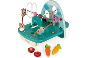 Janod - Looping en Bois Lapin & Cie - Jouet d'Eveil Motricité et Manipulation - Dès 18 Mois, J08254, Multicolore