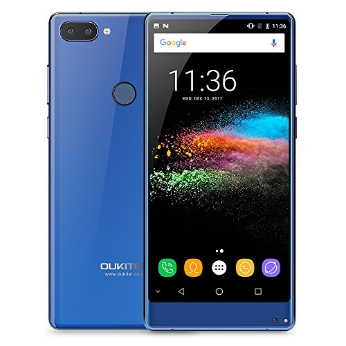 OUKITEL Mix 2 Smartphone 4G Android 7.0 (Helio P25 OctaÂ Core 2.39GHz, 5.99â€ FHD+ LTPS 18:9 Schermo, 6GB RAM 64GB ROM, 21MP+2MP+13MP Camera, Fingerprint ID, Dual SIM, 4080mAh Batteria, OTG, OTA) Blu