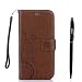 Produktbild Samsung Galaxy A5 ( 2016 ) Hülle, Samsung Galaxy A5 ( 2016 ) Schutzhülle, Alfort 3 in 1 Lederhülle Fashion Design Premium PU Leder Hohe Qualität Tasche Case Cover Kasten Abdeckung Wallet für Samsung Galaxy A5 ( 2016 ) 5.2" Smartphone Funktion Standfunktion Unterstützte Telefone und Magnetverschluss mit Schmetterling ( Dunkelbraun ) + Alfort Schwarz Stylus Pen
