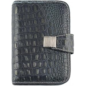 Wöchentlicher Veranstalter in echtem Leder '' Cocco '' 13x19 -Handmade in Italy-blau