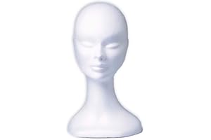 NET TOYS Testina Femminile in polistirolo Supporto per Parrucche Decorazione per vetrina