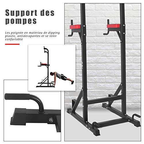 ISE 5in1 Chaise Romaine Power Tower Workout Dip Station Barre de Traction Station Musculation pour l'entraînement à la Maison, SY-5607 ISE 5in1 Chaise Romaine Power Tower Workout Dip Station Barre de Traction Station Musculation pour l'entraînement à la Maison, SY-5607